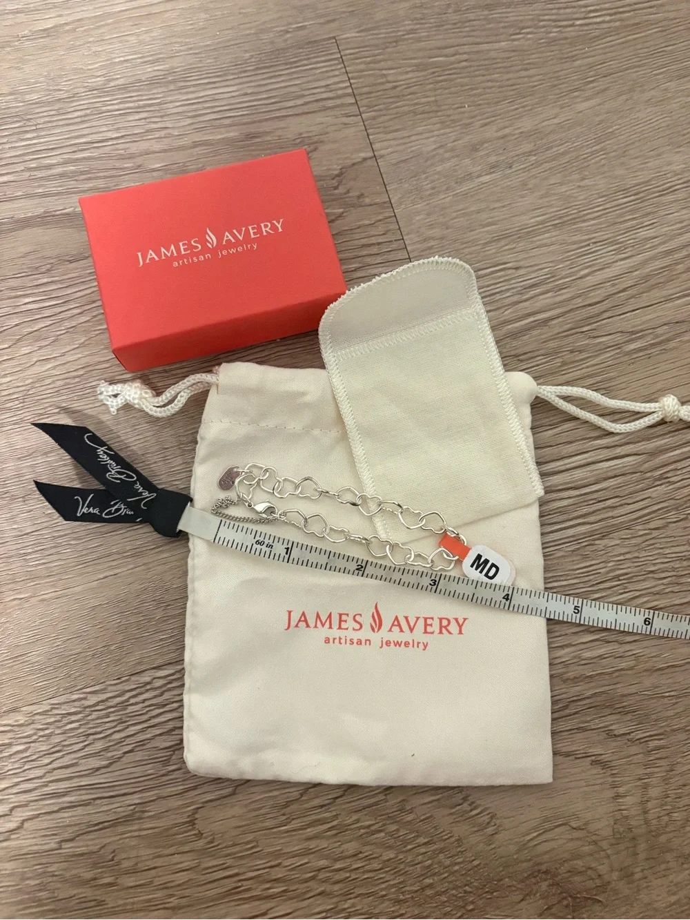 James Avery Sterling Silver Heart Link Charm Bracelet